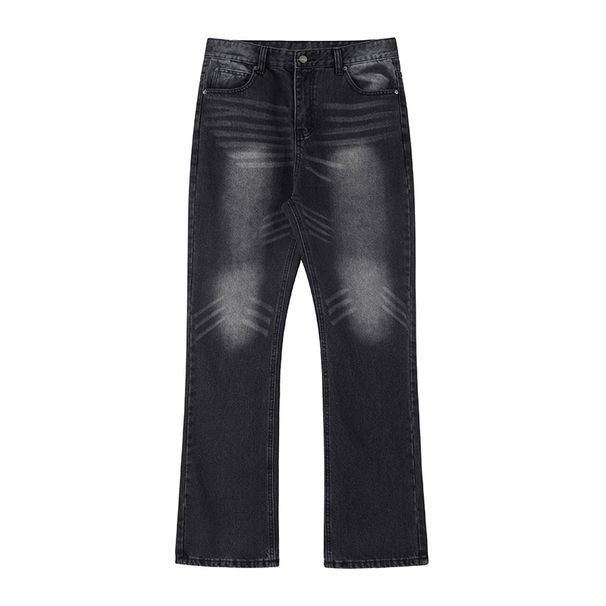 Men's Clothing | Cleanfit Water Ripple Retro Washed Distressed Loose Flared Jeans Trousers For Men And Women_mkmklike.com
