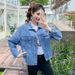 Chicco Spring And Autumn New Korean Style Loose Plus Size Denim Jacket For Women, Internet Celebrity Live Trendy Versatile_mkmklike.com