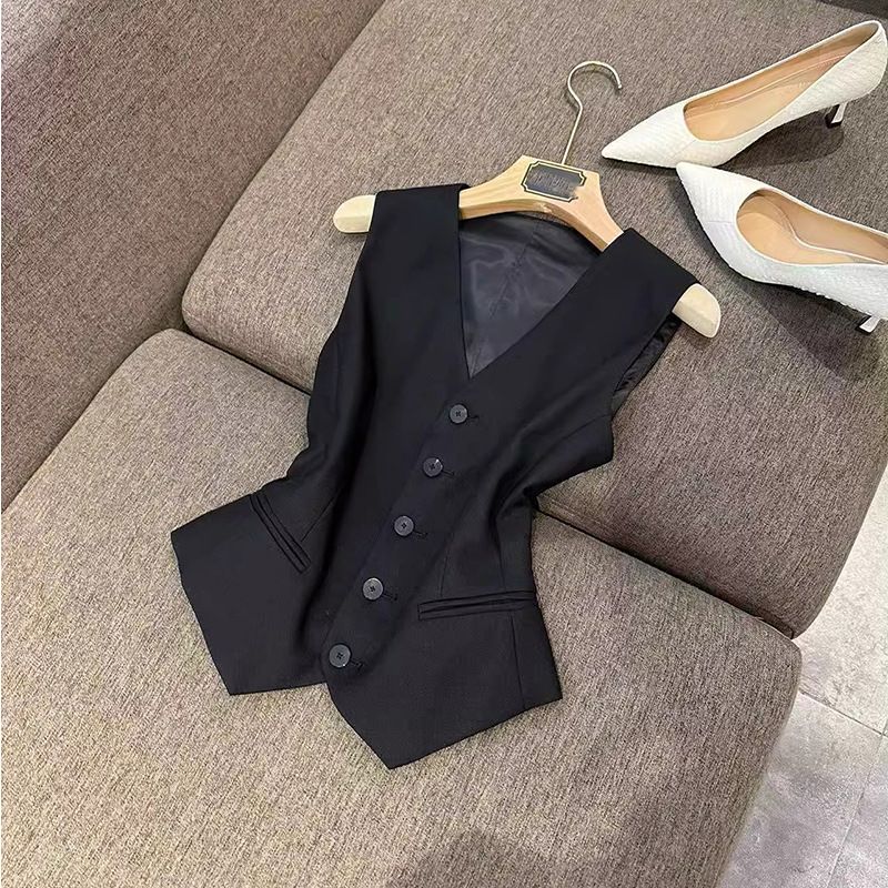 Women's Clothing suit T shirt! High fashionable wool silk V neck waist vest jacket suit for women_mkmklike.com