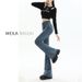 Women's Clothing Flared Jeans High Waist Vintage Denim Pants Slim Fit Retro Bootcut Style For Petite & Tall_mkmklike.com