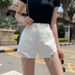 Women's Clothing High-Waisted Slimming Denim Shorts Trendy Ins Style Wide Leg Ripped A-Line Hot Pants Spring/Summer Fashion_mkmklike.com