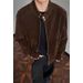 "Modern Era" Retro Maillard Autumn Cleanfit Short Suede Leather Harrington Flight Jacket_mkmklike.com