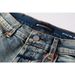 Unisex American Y2K Hip Hop Motorcycle Stacked Flared Jeans, Mud-Wash Vintage Blue With Contrast Lining & Large Rips, Black-White Splatter Paint, Brea_mkmklike.com