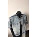 Men's & Women's Denim Shirt Jacket With Shoulder Pads – Vintage Raw Hem, Workwear Casual Short Sleeve Shirt For Summer_mkmklike.com
