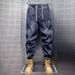 "Men's Distressed Slim-Tapered Jeans Trendy Streetwear, Relaxed Fit With Cuffed Hem, Vintage Washed Denim (Urban Hip-Hop Look)"_mkmklike.com