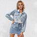 Vintage Distressed Denim Jacket For Women With Fringe Details, Cotton Blend, Streetwear Fashion_mkmklike.com