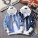 New Perforated Denim, Handsome Men's Clothing, Korean Version, Casual Student Vacation, Two-Piece Hooded Baseball_mkmklike.com