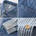 Pulse European Style Men's Striped Denim Spring And Autumn Long Sleeve , American Casual Loose Fit, New Trendy Patchwork_mkmklike.com