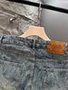 Men's Trendy Versatile American Style Loose Fit Wide Leg Jeans Lightning Bolt Pattern Light Luxury Casual Straight Leg Shorts_mkmklike.com