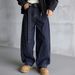 Men’s Classic Blue Washed Denim Jeans – Relaxed Straight Fit, Retro American Style Jeans_mkmklike.com
