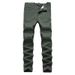 Men's Clothing Stretch Straight Jeans Casual Solid Color Trousers_mkmklike.com