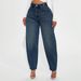 Vintage Lantern-Shaped Women's Jeans - Loose Fit Relaxed Harem Pants With Retro Wash & Button Details_mkmklike.com