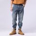 Men's Clothing Trendy Japanese Loose Harem Trousers Spring And Summer Style Slightly Tapered Hole Patch Casual Versatile Trendy Jeans For Men_mkmklike.com
