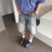 Men's Vintage Washed Denim Shorts Japanese Style Relaxed Fit High Street Casual Summer Shorts_mkmklike.com