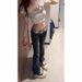 "Women's Low-Rise Straight-Leg Jeans With Wing Embroidery - Stretch Slim Fit Flared Trousers For Casual Streetwear"_mkmklike.com