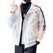 High-End Wokwea Men Sping And Autumn Tendy Band Fashion Cool Stiped Top 2024 New Men's Jacket With Tun-Down_mkmklike.com