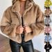 Women's Clothing autumn and winter rabbit fur zipper cardigan plush warm jacket_mkmklike.com