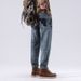 Summer New Thin Heavy Industry Washed Jeans Men's Loose Fat Jeans Men's Embroidered Retro American Jeans_mkmklike.com