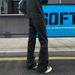Black Stretchy Curved Hem Jeans For Men, Leg-lengthening, American High Street Vibe Pants, Straight Narrow Fit, Slightly_mkmklike.com