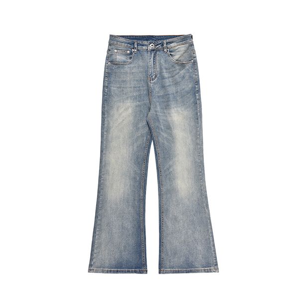 Men's Clothing Casual Distressed Flared Jeans For Men And Women Slim Retro Cleanfit Straight Loose Floor Length Trousers_mkmklike.com