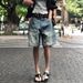 Unisex Washed Denim Shorts Casual Style Unique Pockets Summer Trendy Brand Five Point Pants_mkmklike.com