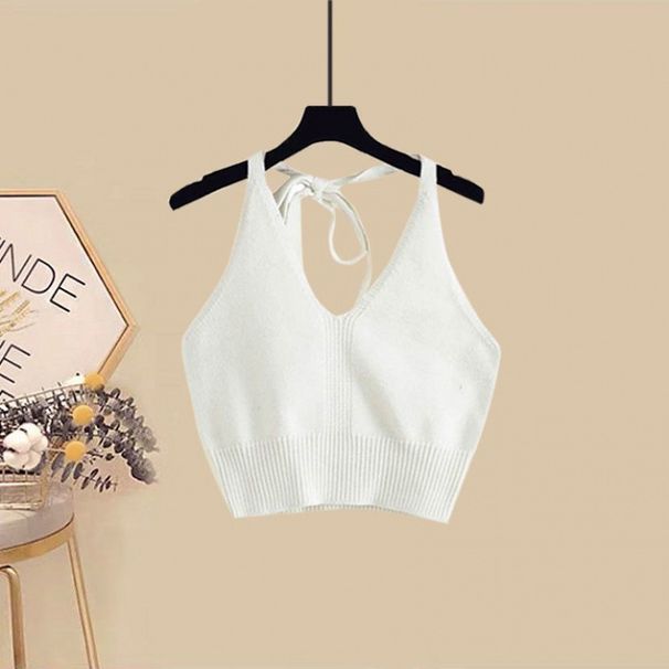 Women's Clothing Summer Outfit Complete Set New Sun Protection Shirt Slimming Halter Neck Suspenders Denim Skirt Three Piece Set_mkmklike.com