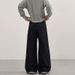 Men's American Vintage Baggy Cargo Pants Bamboo Texture Curved Hem Jeans with Asymmetric Design_mkmklike.com
