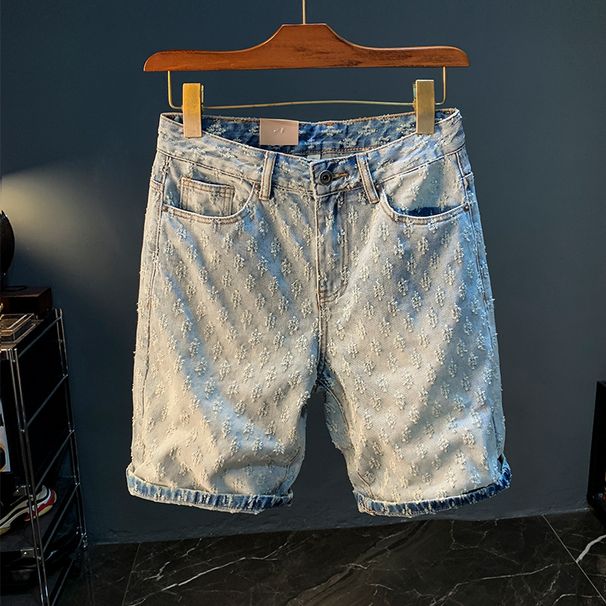 Men's Clothing Ripped Denim Shorts Men Summer Thin Straight Shorts Design Trendy Casual Shorts Men_mkmklike.com