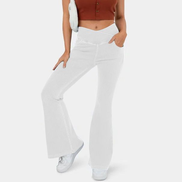 Ultra-Stretch Flare Jeans For Women - High Waist Comfort Fit, Anti-Bacterial Fabric, Versatile For Yoga & Casual Wear (Multiple Colors & Sizes)_mkmklike.com
