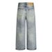 Punk Washed And Distressed Jeans For Men, Floor-Length Pants, Street Style, Frayed Edges, Loose Wide-Leg Straight-Leg_mkmklike.com