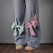 Women's Clothing Wide Leg Jeans Elegant Bow-Tie High Waist Wide Leg Jeans For Women - Retro Loose Fit Straight Denim Pants In Classic Blue_mkmklike.com