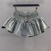 Black High Waist Single Breasted Layered Ruffled A Line Denim Skirt Bottoming Skirt Puffy Skirt For Women_mkmklike.com