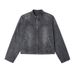 Men's Clothing Washed And Distressed High Collar Design Jacket Men's Spring And Autumn New Loose Trend Denim Jacket_mkmklike.com