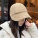 Hot Sale Winter Double-sided Wearing Bucket for Women Lamb Wool Hat Solid Fleece Warm Fisherman Hats Female Casual Basin Caps_mkmklike.com