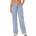 Retro Low Rise Straight Leg Jeans Women's Casual Slim Fit Washed Hot Girl Trendy Versatile Denim Jeans_mkmklike.com