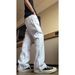 American Printed Jeans Unisex Spring Summer Cool Versatile Slim Straight Flared Pants High Street White_mkmklike.com