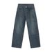 Men's Clothing Retro Vibe Style Plus Velvet Straight Wide Leg Jeans Casual_mkmklike.com
