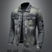 Loom Slim Fit Retro Korean Version Denim Spring Autumn European Venom Motorcycle Men's American Style Trendy Jacket_mkmklike.com
