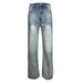 American High Street Gradient Washed Casual Denim Vibe Trendy Punk Distressed Loose Straight Pants Men's Trousers_mkmklike.com