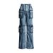 Women's clothing Spring New Fashion High Street Design Pocket Stitching Workwear Style High Waist Straight Denim Pants Women_mkmklike.com