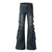 American Style Sexy Hot Girl Gray Cargo Pants Women Spring Summer Heavy Duty Slimming Straight Micro Flared Jeans_mkmklike.com