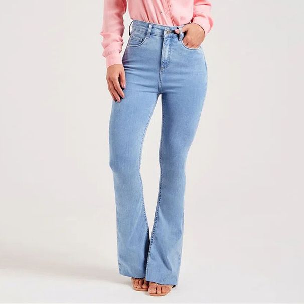 K New Slim Fit Elastic Fashionable Light Colored Bell Bottom Pants For Women Jeans_mkmklike.com