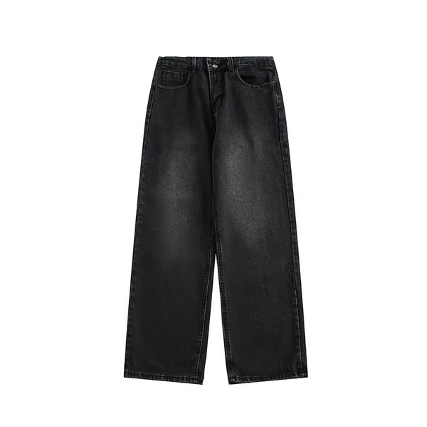 CATTEEIUS Men's Washed Straight-Leg Jeans Vintage Blue Relaxed Fit Casual Streetwear Denim Pants_mkmklike.com