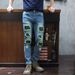 Men's Slim Fit Beaded Jeans Casual High End Long Pants Spring Trendy European Style_mkmklike.com