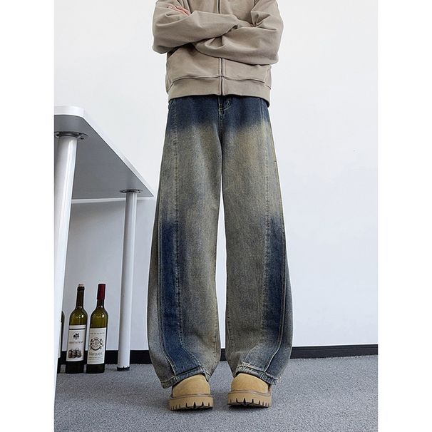 Men's Clothing Men's Trendy Straight Leg Jeans Heavyweight Casual Pants High End Washed Distressed Style Spring Autumn_mkmklike.com