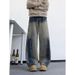 Men's Clothing Men's Trendy Straight Leg Jeans Heavyweight Casual Pants High End Washed Distressed Style Spring Autumn_mkmklike.com