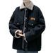 New Trendy Brand Lamb Wool Men's Autumn Winter Couple Casual Fleece Lined Thickened Fashion Denim Jacket Top_mkmklike.com