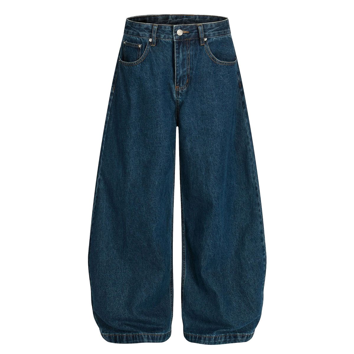 Vintage Washed Blue Relaxed Fit Streetwear Jeans For Men - Retro Denim Pants With Distressed Details_mkmklike.com