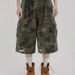 Unisex High Street Loose Straight Leg Capri Pants American Retro Washed Military Green Camouflage Ripped Jeans_mkmklike.com