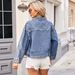 Women's Clothing Washed Denim Embroidery Beaded Style Jacket Top_mkmklike.com